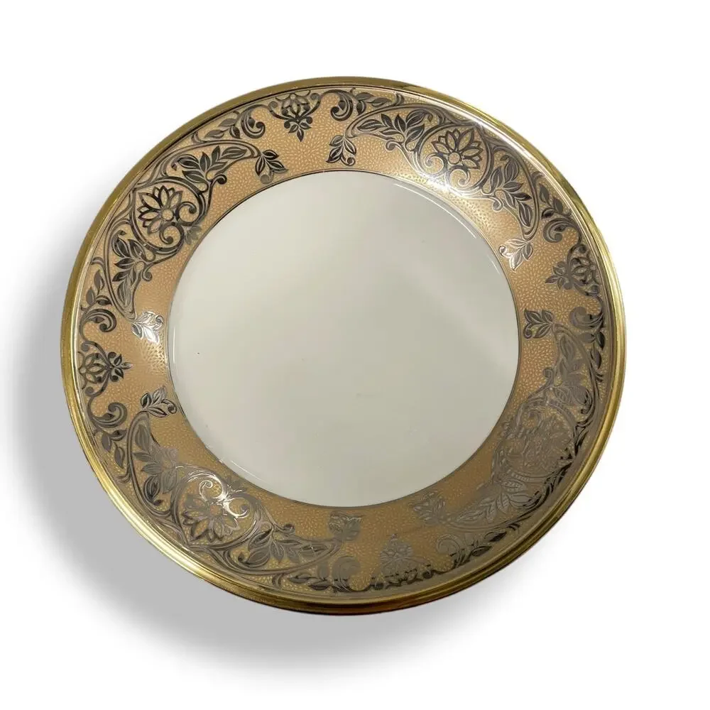 Vintage Lenox Eternal Facets Dinner Plate Gold Floral Dimension Collection